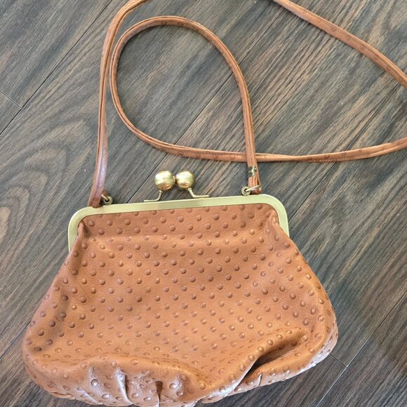 EFICA Handmade Genuine Tan Leather Crossbody Bag NWOT - Picture 1 of 5